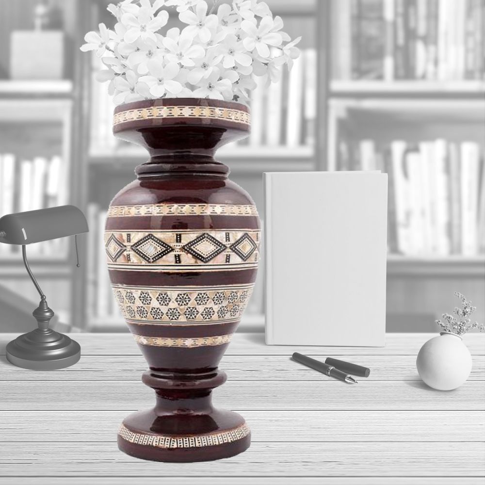 Wooden Vase Dark Wood Vase Swan Bazaar