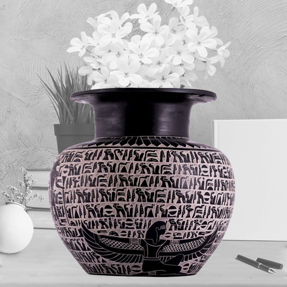 fløjte struktur Saga Large Black Vase | Egyptian Stone Vases | Vases For Sale