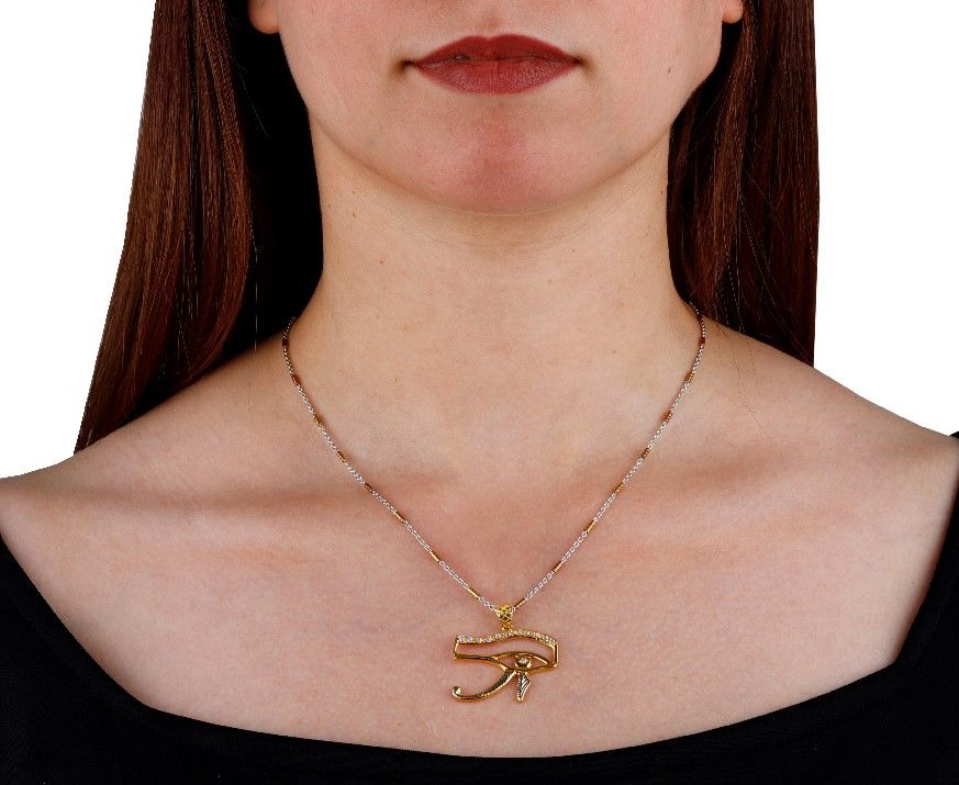 Egyptian gold pendant sales eye of horus
