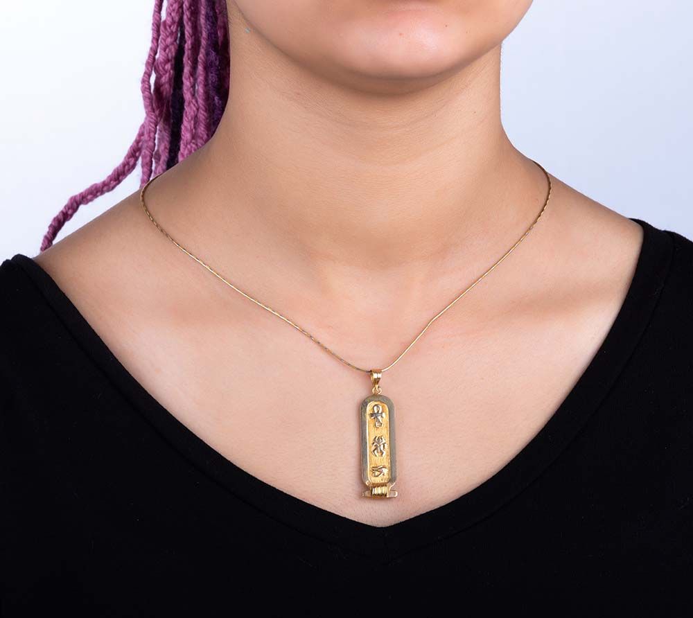 Amazon.com: Egypt Sterling Silver Custom Anubis Thick Egyptian Cartouche  Charm Pendant Charm In Hieroglyphics or Arabic Or English - Made By AYALZ -  Up to (7 Characters) : Handmade Products