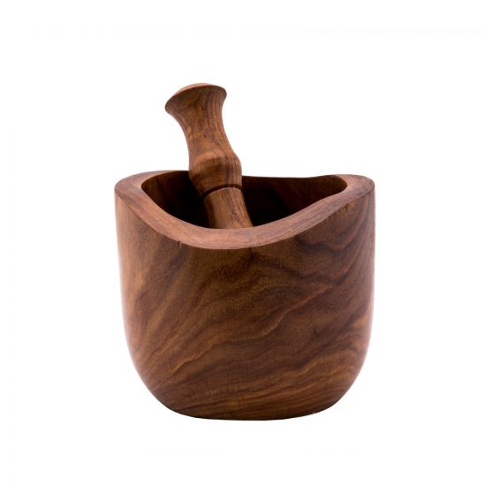 A set of Traditional Mortar and Pestle handmade of wood, Hand Pestle