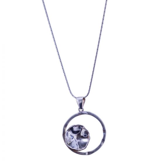 Open circle Necklace, handmade of sterling Silver