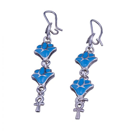 sterling silver lotus flower earrings