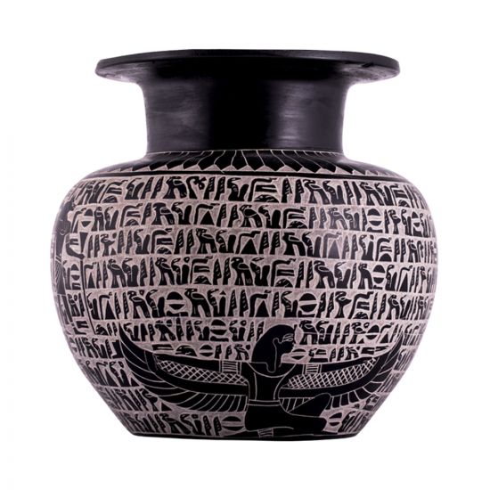 Black basalt vase