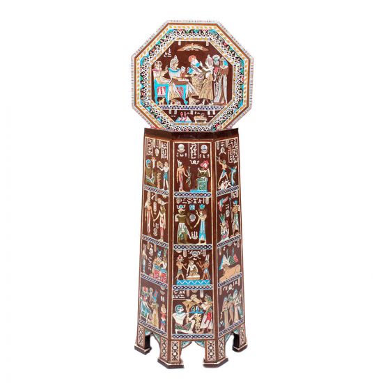 Decorative Table, Mother of Pearl Coffee Table, Top Scene Picture, Ancient Egyptian Scenes inlaid Table, handmade of Mahogany wood, Swan Bazaar