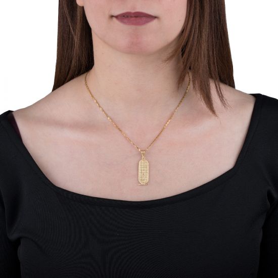 Double Faced 18k Gold Cartouche Pendant