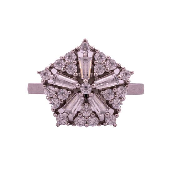 5 gm Silver Star Ring Adorned with Stones