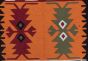 Natural Wool Tapestry-Woven Modern Kilim Rug with Scorpion-like Geometric Designs