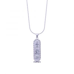 Customizable Egyptian cartouche of sterling silver, Egyptian Cartouch Pendant
