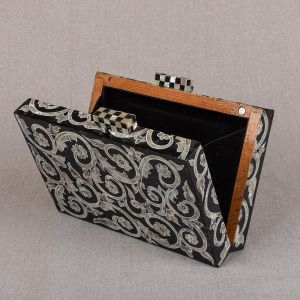 Black Clutch Bag with Pearls | Pearl Evening Bag | Pearl Bag | Mother of Pearl Clutches | Mother of Pearl Purse | Swan Bazaar