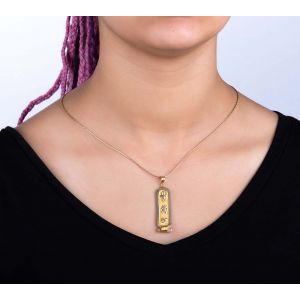 Customized Ancient Egyptian Hieroglyphic letters Gold Cartouche, Gold Cartouche Pendant