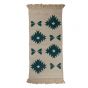 Natural Wool Tapestry-Woven White Kilim Rug with Simple Geometric Designs