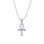 Egyptian Key of Life Necklace handmade of sterling silver, a marine chain with straight links.