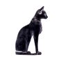 Charming Bastet Goddess Cat Statue Hand-Carved from Basalt (5 x 2.5 x 1 inches)