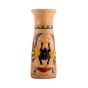 Pharaoh adorned basalt lamp vase 