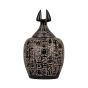 Backside image, Black Basalte handmade Canopic Jar with the jackal head, jackal canopic jar