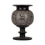 Black Basalt Vase Ornamented with ancient Egyptian Vase, Egyptian Basalt Vase 