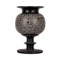 Black Basalt tall Vase Ornamented with ancient Egyptian Vase, Egyptian Basalt Vase 