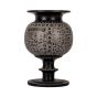 Side Image of Black Basalt Vase Ornamented with ancient Egyptian Vase, Egyptian Basalt Vase 