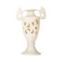 White Alabaster Vase, Handmade featuring Ancient Egyptian snake figure 