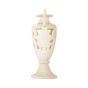 A white alabaster vase handmade with the engraves of the Ancient Egyptian Scarab amulet 