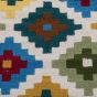 Natural Wool Kilim Tapestry with Diamond Geometric Designs