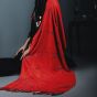 Handwoven 100% Egyptian Cotton Red Shawl Enriched with Siwa Oasis's Embroidery