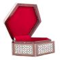Hand inlaid with precious rare mother of pearl, jewelry wooden hexagonal box