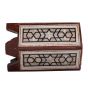 Side Picture, Arabesque Deluxe Pen Holder, handmade of Mahogany wood and inlaid with Mother-of-Pearls, Wooden Pen Stand