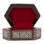 Wooden inlaid with rare precious mother of pearl hexagonal box, made only with full natural materials