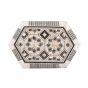 Wooden inlaid with rare precious mother of pearl hexagonal box, The pearls are inlaid in Geometrical floral patterns that are known as arabesque art style