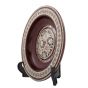 Side Image, Brown Arabesque pattern designed decorative plate handmade and inlaid with mother-of-pearls, Decorative plate for hanging