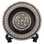 Black painted arabesque antique plate handmade of wood and inlaid with mother of pearls, Arabesque antique plate