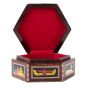 Pharaonic wooden hexagonal box handcrafted with natural precious materials (Royal Family Scene)