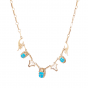 18K Gold Handmade Scarab Pendant Necklace inlaid with Turquoise Stone, Turquoise Gold Necklace