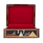 Inside Image, Anubis Scene Wooden jewelry box with laid and lock, inlaid with mother of pearls, antique wooden box with laid