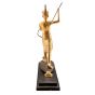 Statuette of Tutankhamun the Harpooner Replica from the Egyptian Crown Replicas treasure, Gold Gilded Mahogany Wood (27 W, 29 H, 7.8 L inch)