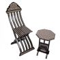Arabesque chair, black painted inlaid with mother of pearls, easy folded, Arabesque Chair, Side image with arabesque table
