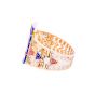 Gold precious stones inlaid bracelet Pharaonic symbols designed, Gold Bangle