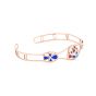 Handmade 18K Gold Eye of Horus Cuff Inlaid with semi-precious stones, Horus Eye Cuff Gold