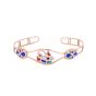 Handmade 18K Gold Eye of Horus Cuff Inlaid with semi-precious stones, Horus Eye Cuff Gold