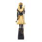 Life-Size King Tut Statue Replica Wearing Nene’s Headdress, Gold Gilded (70.8 H, 31 W, 24.4 L Inches)