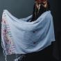 White Egyptian Cotton Shawl with Arish Tribal Embroidery