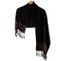 Black Egyptian Cotton Shawl with Arish Tribal Embroidery