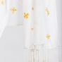 White Cotton Shawl Embroidered in Yellow Tribal Patterns