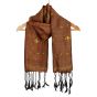 Beautiful Brown Silk Shawl Embroidered in Siwa Oasis Tribal Essence