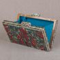 Blue Shells Adorning a Beautiful Wooden Clutch 