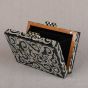 Black Clutch Bag with Pearls | Pearl Evening Bag | Pearl Bag | Mother of Pearl Clutches | Mother of Pearl Purse | Swan Bazaar