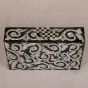 Black Clutch Bag with Pearls | Pearl Evening Bag | Pearl Bag | Mother of Pearl Clutches | Mother of Pearl Purse | Swan Bazaar