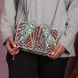 Blue Shells Adorning a Beautiful Wooden Clutch 